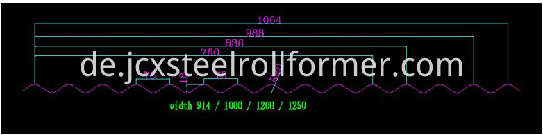 1064 corrugated sheet profile